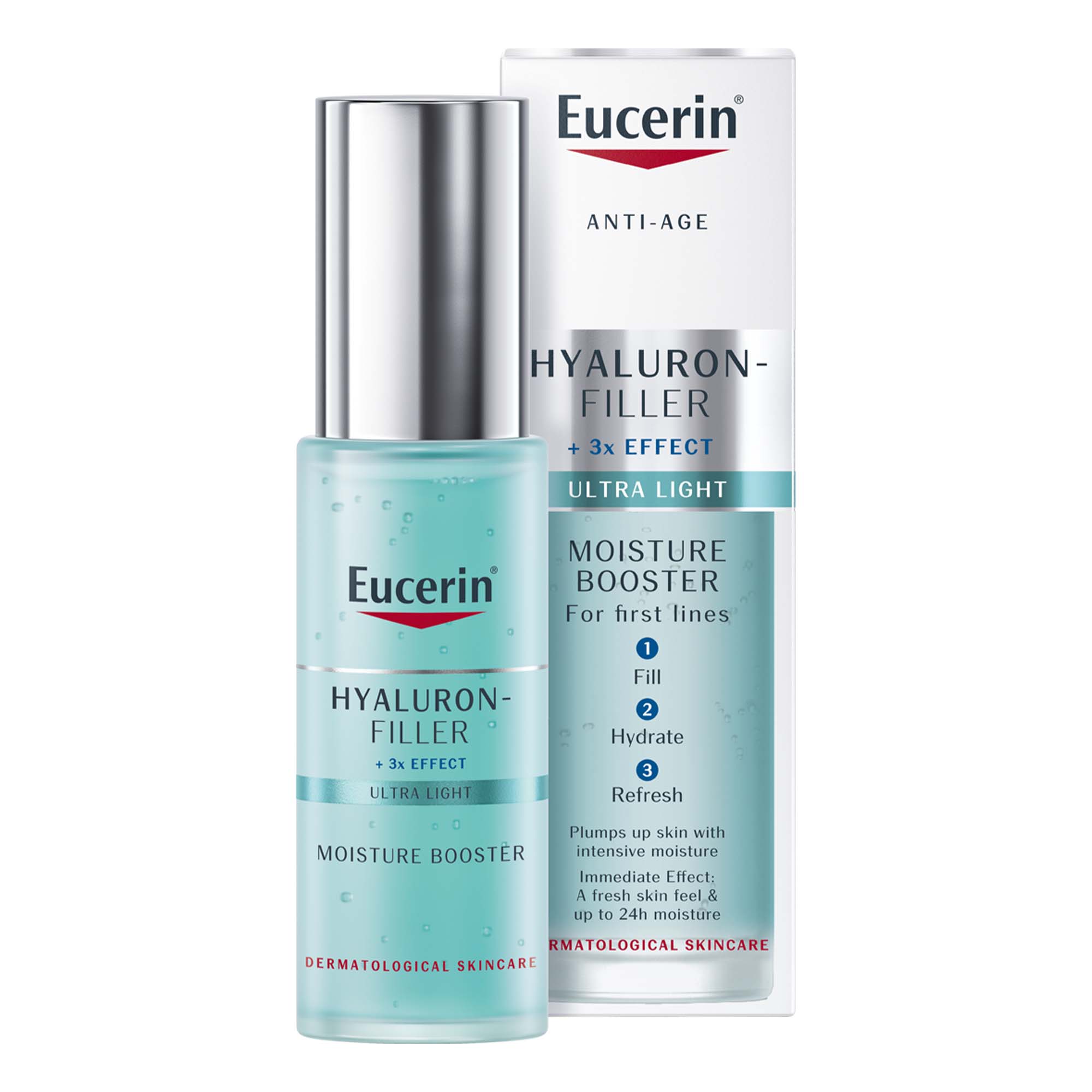 Eucerin Hyaluron Filler Anti-Aging Moisture Booster Face Gel Moisturizer with Hyaluronic Acid and Glycerin, Lightweight Formula, Plumps up Fine Lines, Immediate Hydration For All Skin Types, 30ml