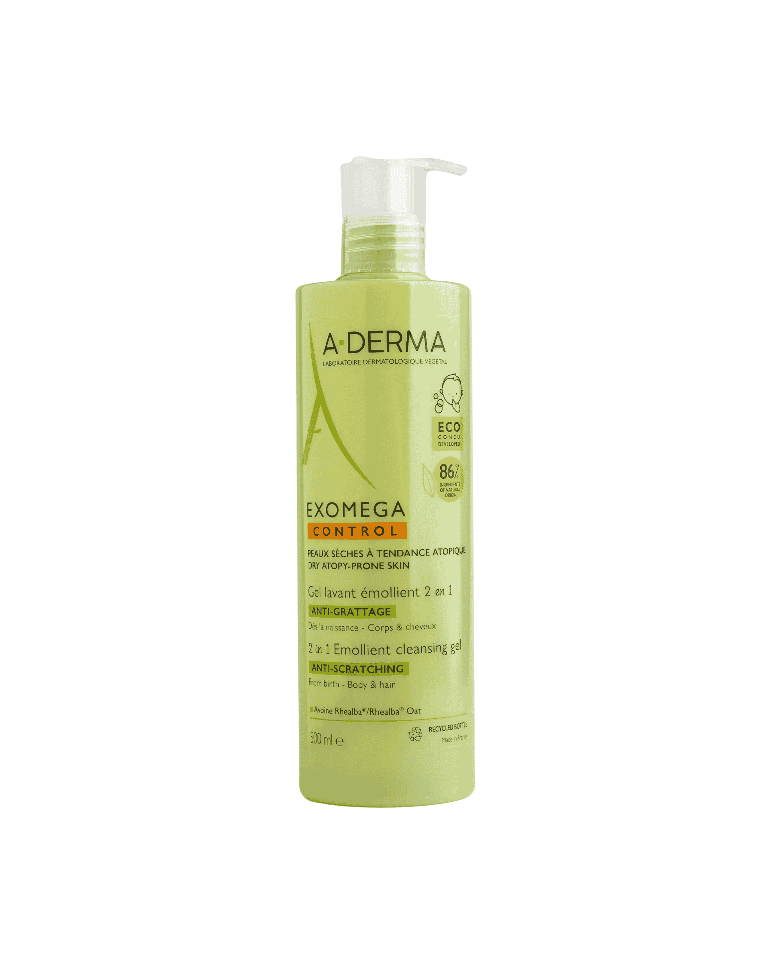 A-derma Exomega Control 2-in-1 Emollient Anti-itch Cleansing Gel