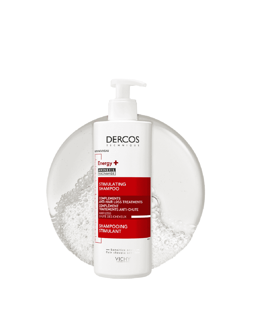 Vichy Dercos Energy + Stimulating and Anti Hair Loss Shampoo with Aminexil 400ml