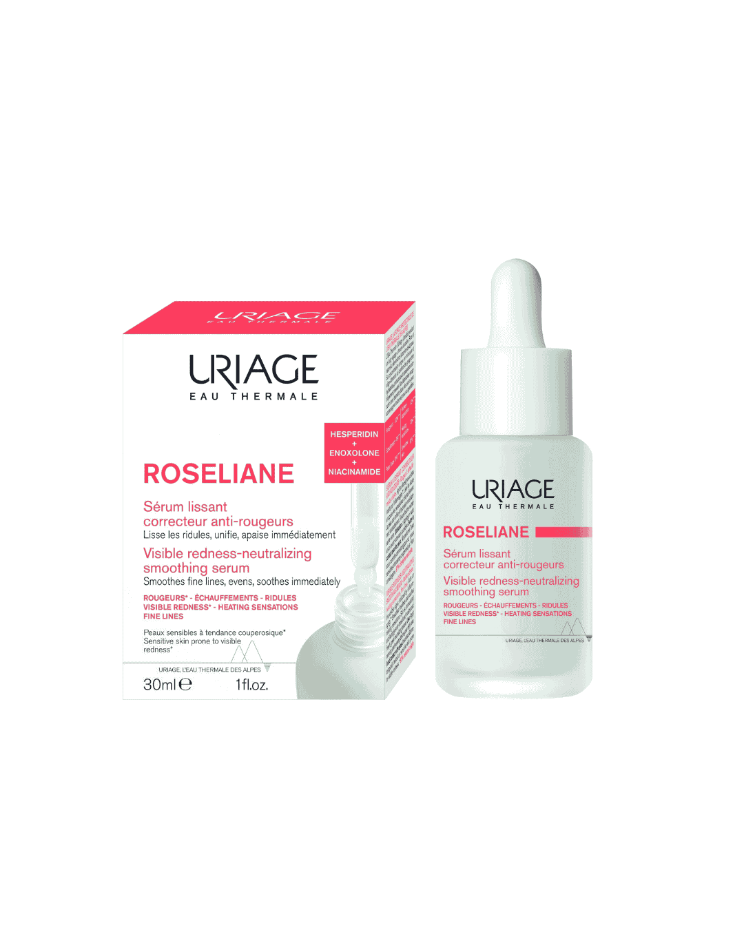 uriage ROSÉLIANE Visible redness neutralising smoothing serum 30ml