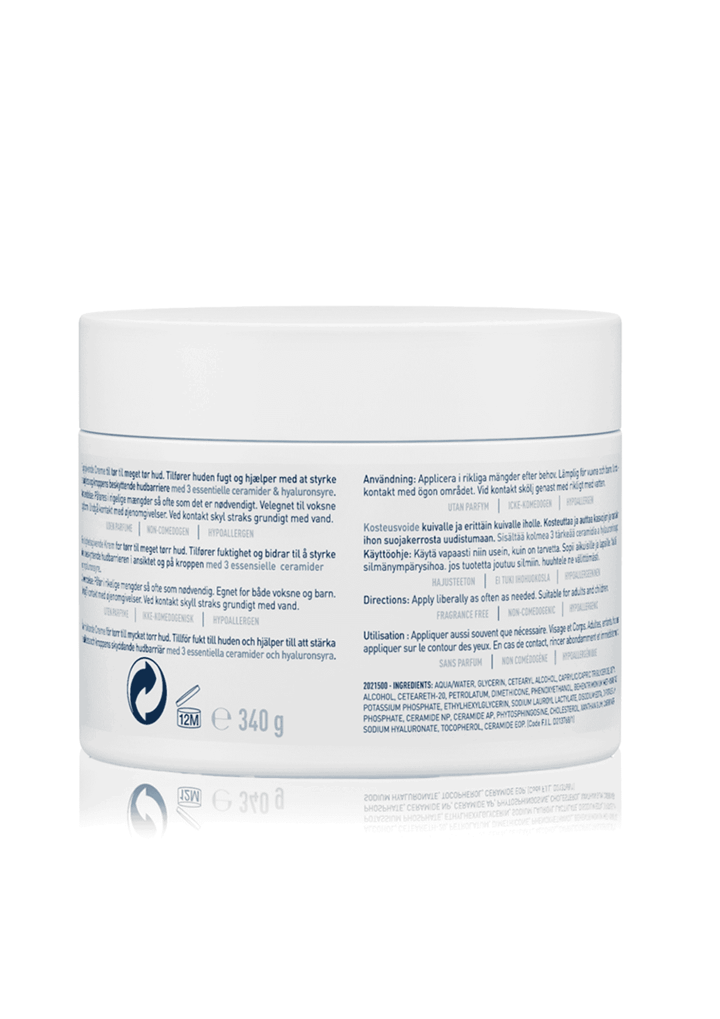 Cerave Moisturizing Cream for Dry Skin with Hyaluronic Acid 340G