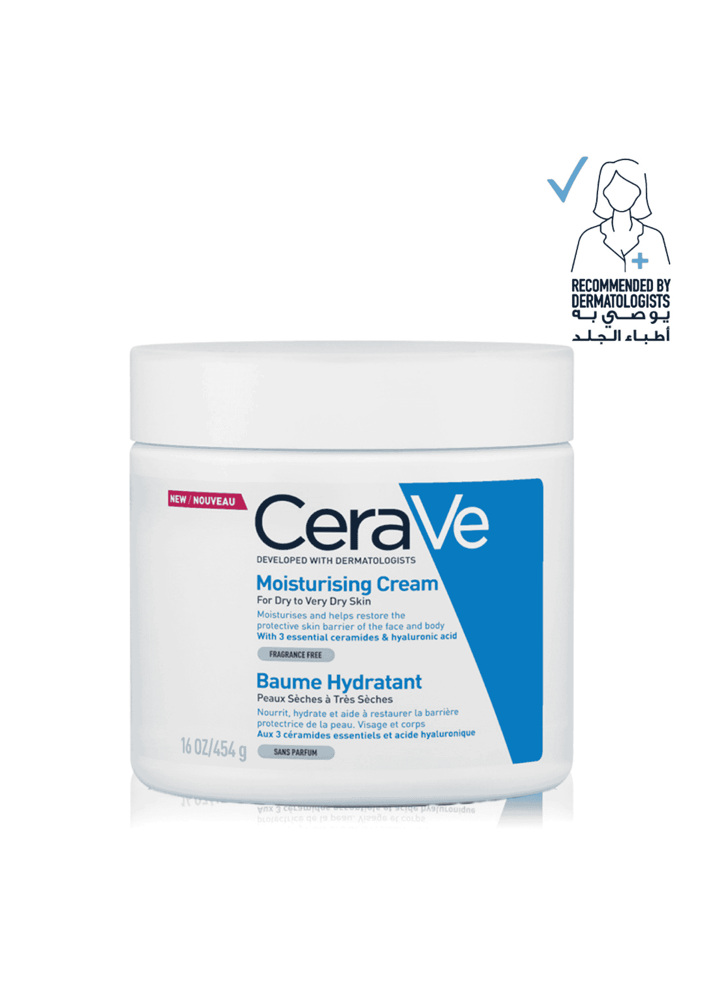 Cerave Moisturizing Cream for Dry Skin with Hyaluronic Acid 454G