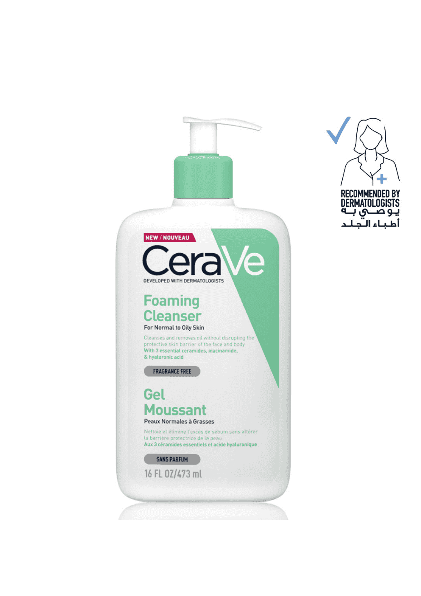 Cerave Foaming Cleanser for Normal to Oily Skin with Hyaluronic Acid 473Ml