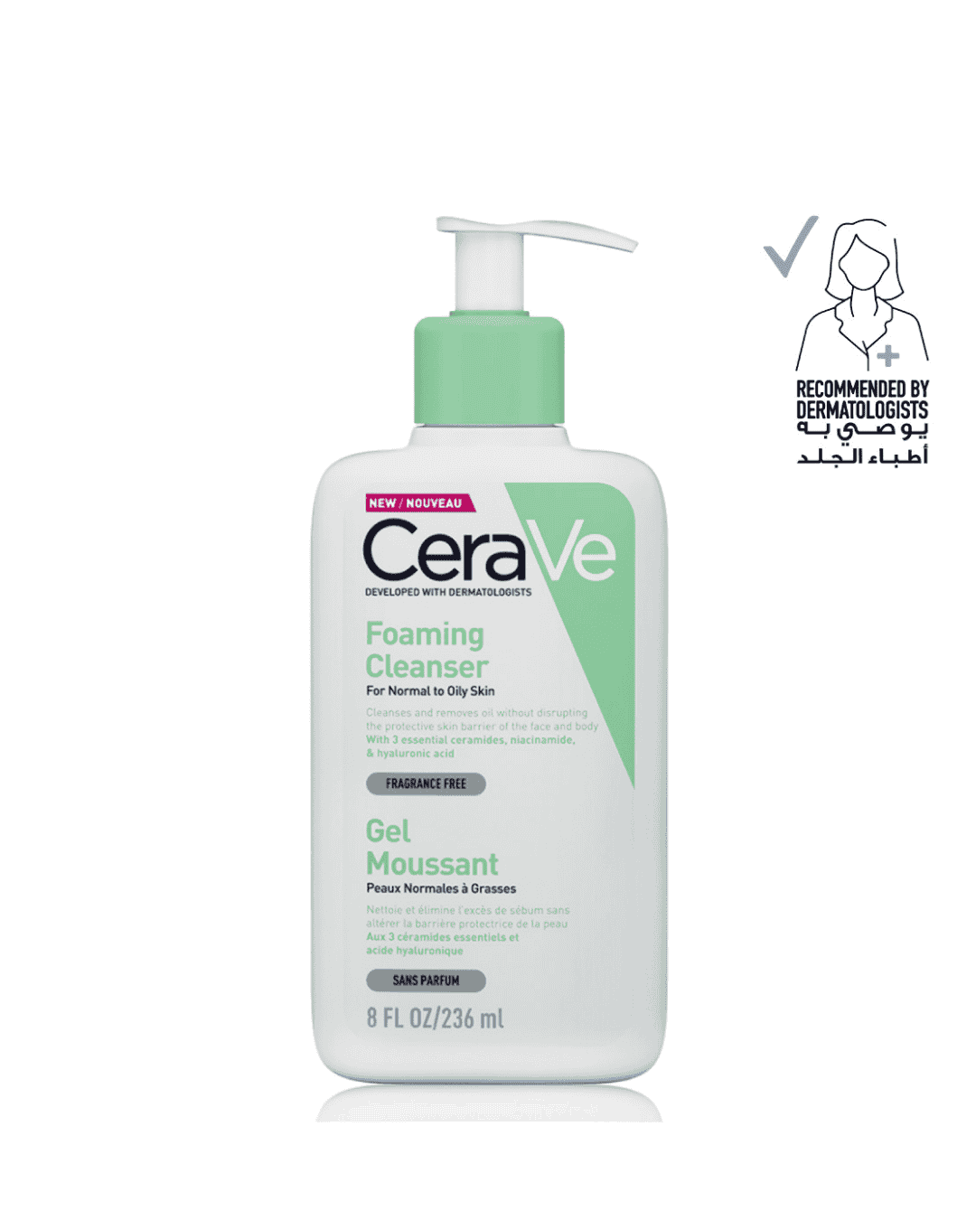 Cerave Foaming Cleanser for Normal to Oily Skin with Hyaluronic Acid 236Ml