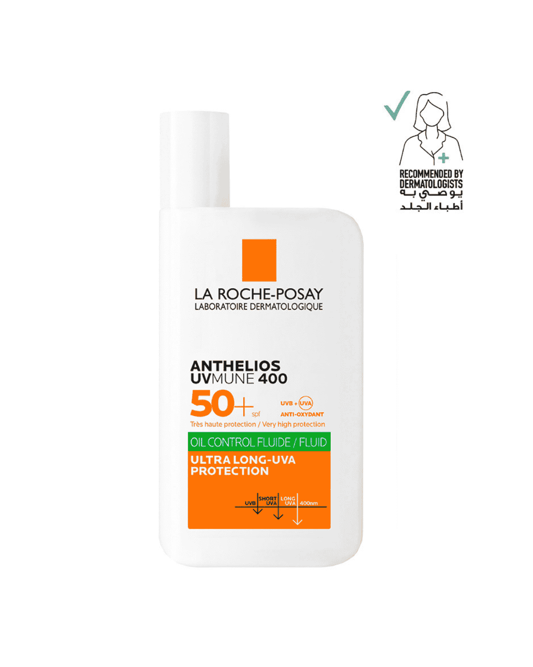 La Roche-Posay Anthelios UVMune 400 Oil Control Invisible Fluid Sunscreen SPF 50+ for Oily Skin 50ml