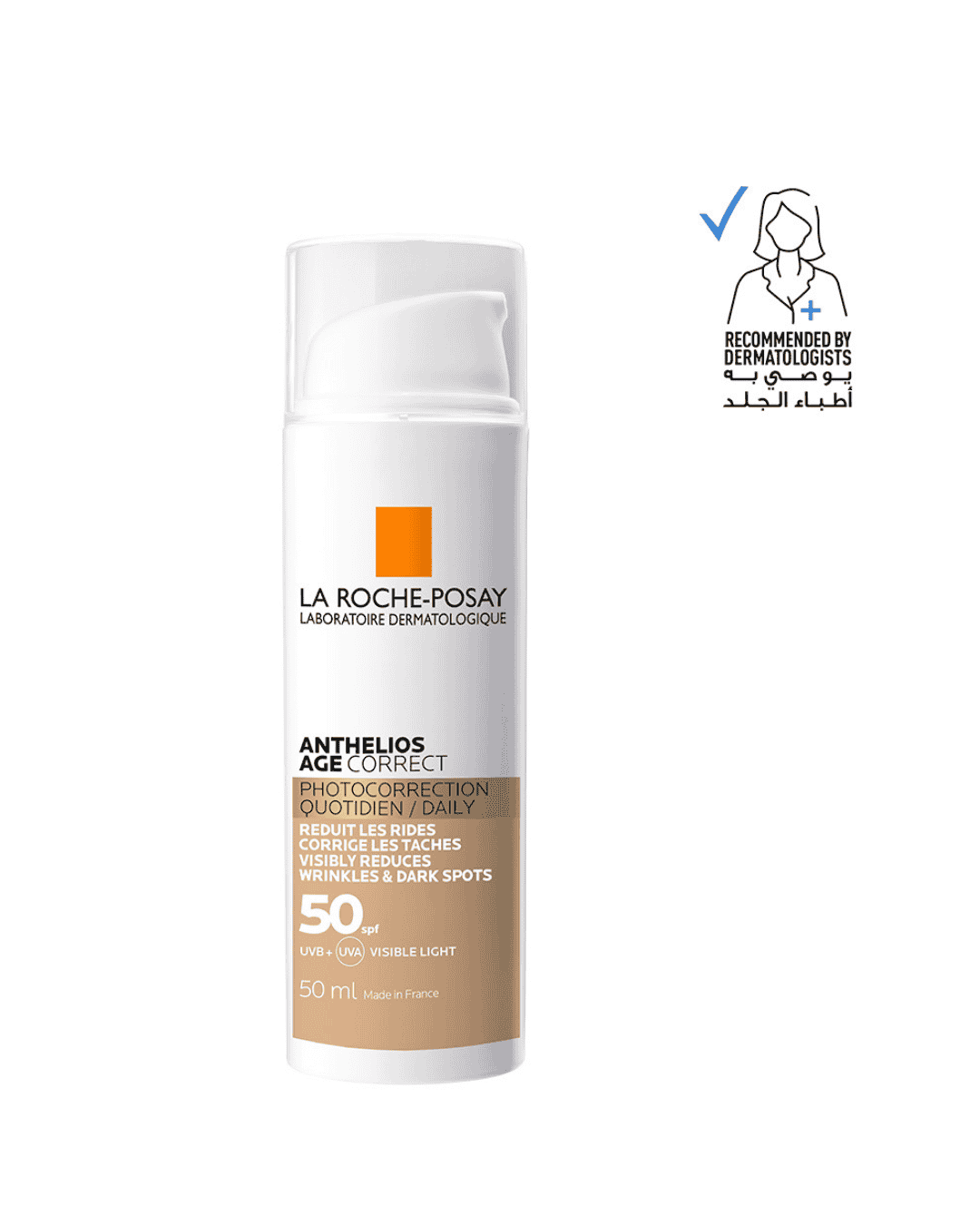 La Roche Posay Anthelios Age Correct SPF50 Tinted Anti Ageing Invisible Sunscreen with Niacinamide 50ml