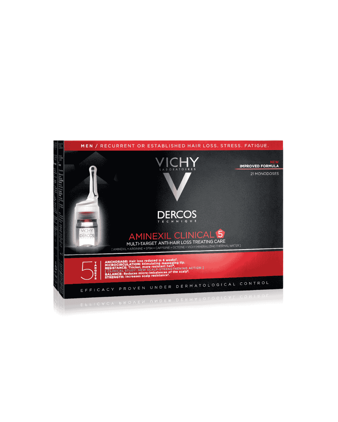 Vichy Dercos Aminexil Clinical 5 Anti-Hair Fall Treatment for Men x21 Doses 6 ml