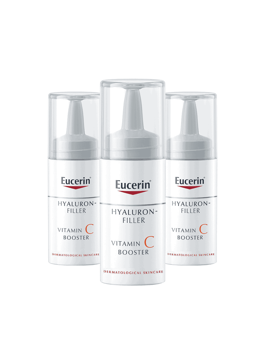 Eucerin Hyaluron Filler Anti-Aging Face Serum Vitamin C Booster with Hyaluronic Acid, Plumps up Deep Wrinkles, for Fresh and Radiant Skin, Suitable for All Skin Types, 3 x 8ml