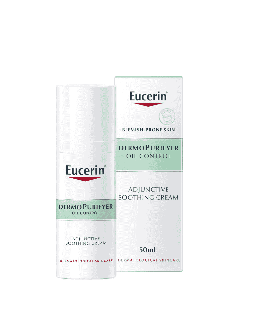 Eucerin DermoPurifyer Oil Control Adjunctive Soothing Face Day Cream for Oily and Acne-Prone Skin, UVA & UVB Protection, SPF 30, Moisturizes and Soothes Skin, Reduces Redness, 50ml