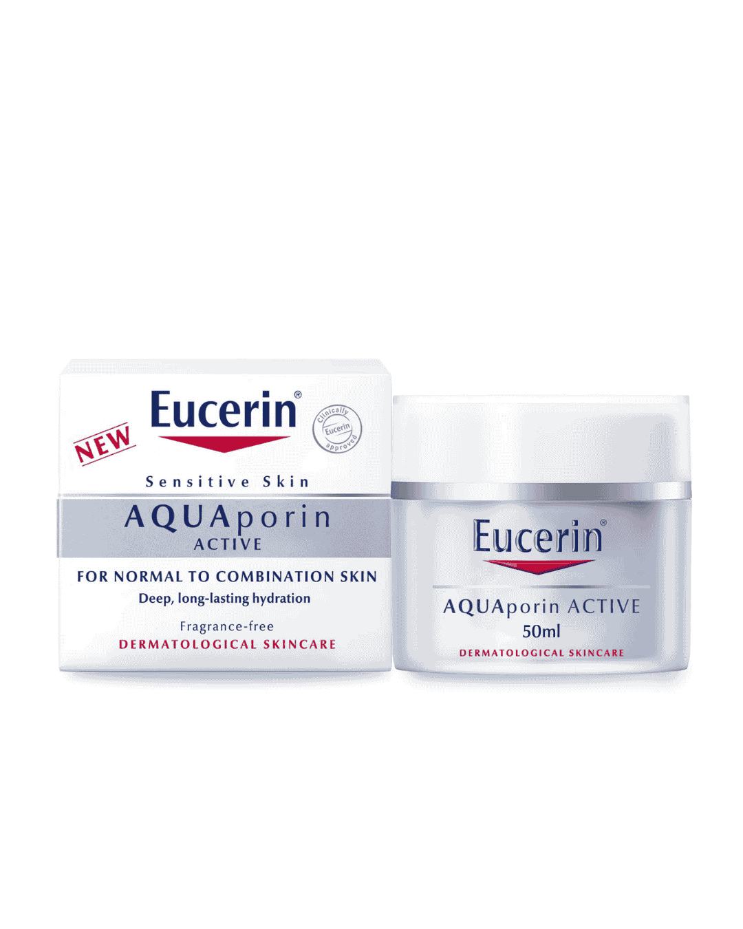 Eucerin Aquaporin Active Light Face Day Cream with Gluco-Glycerol, Intense 24-Hour Hydration for Supple & Soft Skin, Ideal Make-Up Base, Non-Comedogenic, for Normal to Combination Skin, 50ml
