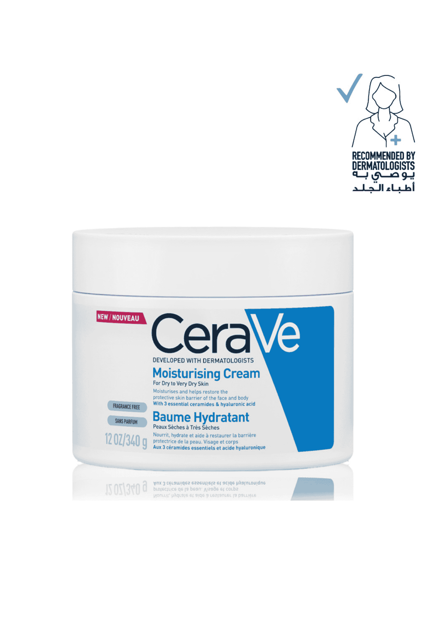 Cerave Moisturizing Cream for Dry Skin with Hyaluronic Acid 340G